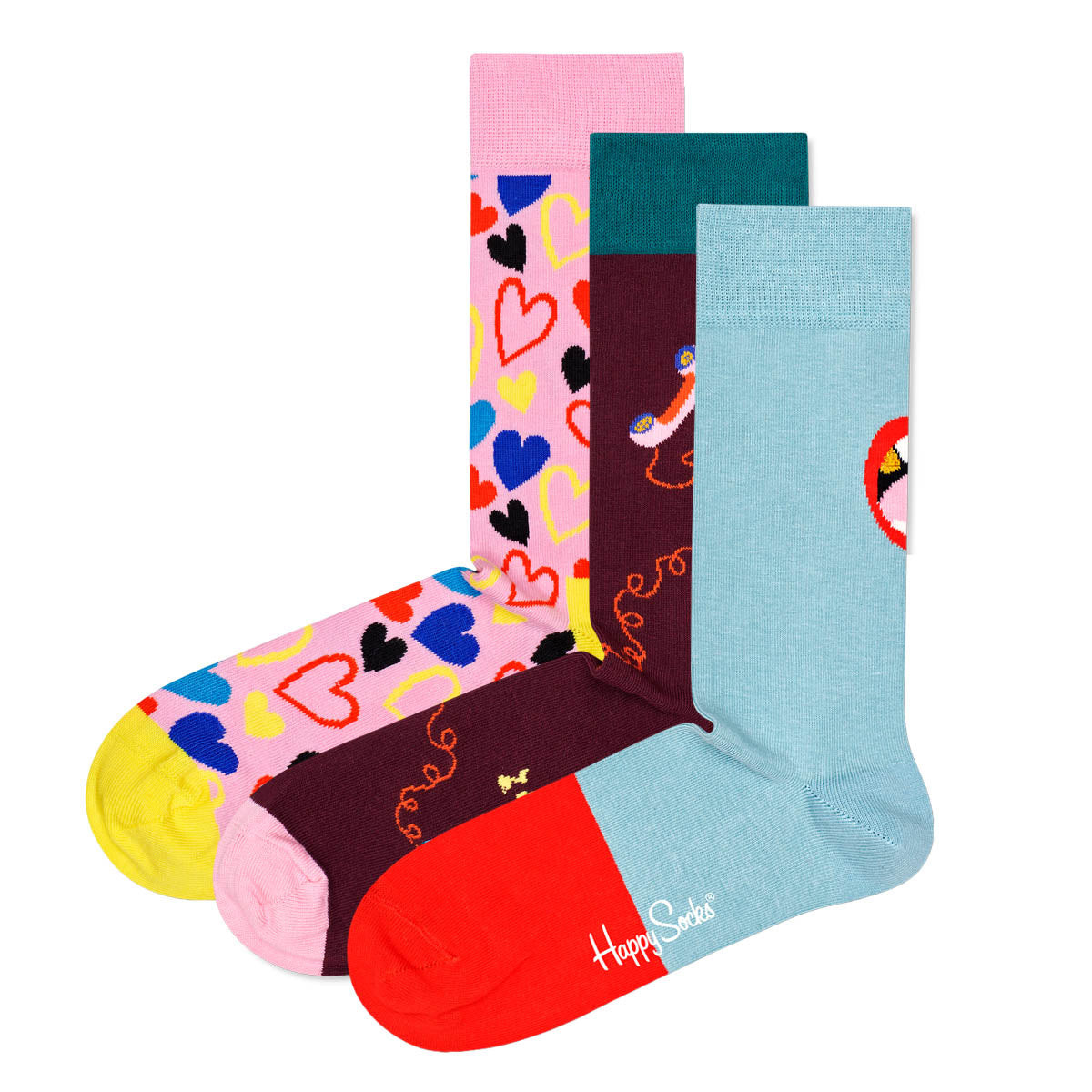 Happy Socks 3er Pack Unisex Socken - Geschenkbox, gemischte Farben