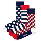 Happy Socks 3er Pack Unisex Socken - Geschenkbox, gemischte Farben