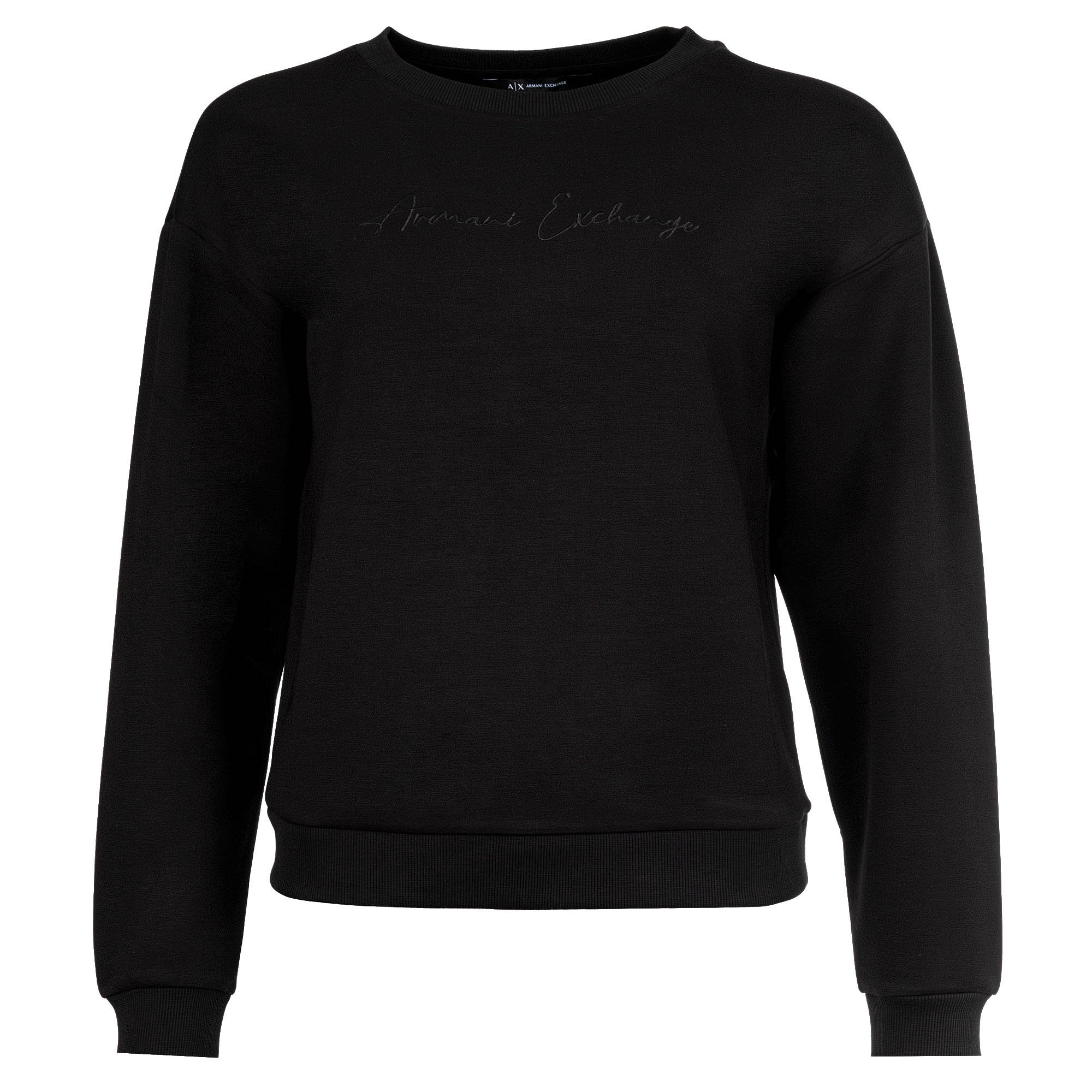 A|X ARMANI EXCHANGE women's sweatshirt - round neck, logo embroidery, material mix