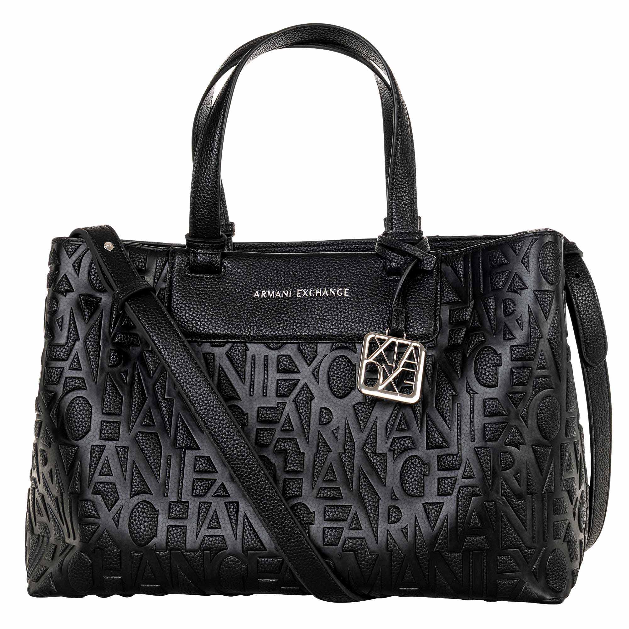 A|X ARMANI EXCHANGE Damen Handtasche - Shopper Liz Pebble, Allover-Prägung, 23x33x15,5cm (HxBxT)