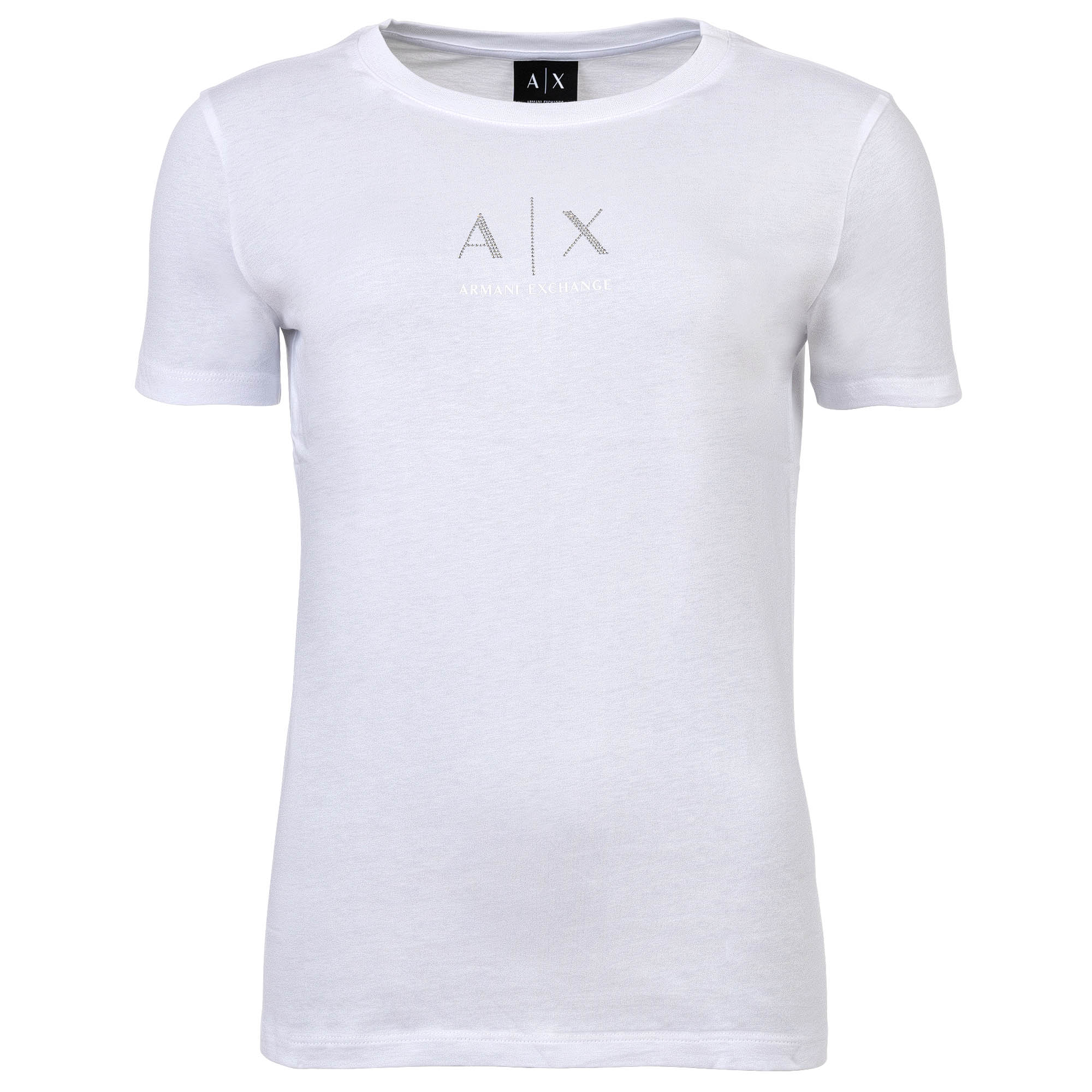A|X ARMANI EXCHANGE Women's T-shirt - Round neck, short sleeves, glitter logo, cotton