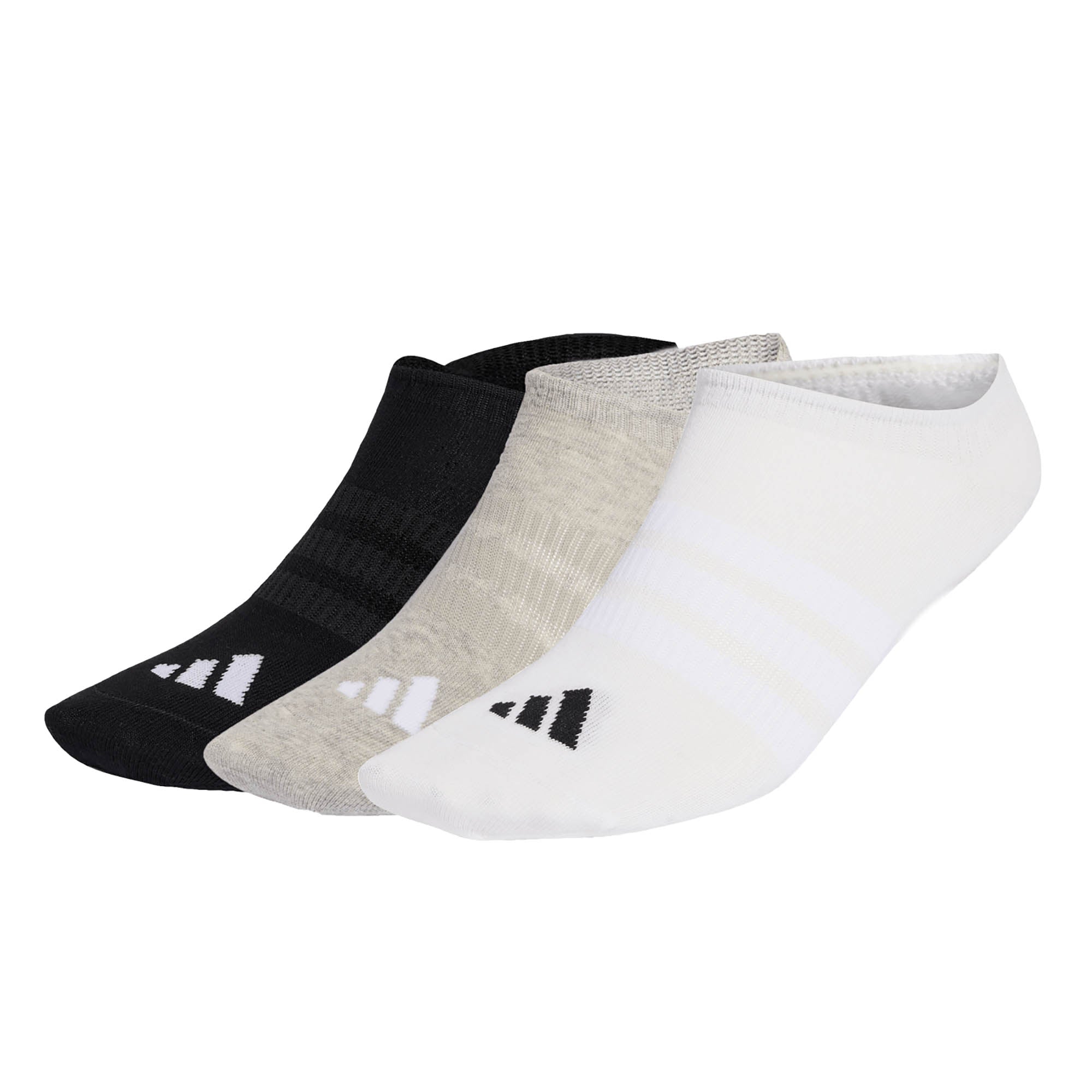 adidas unisex sneaker socks, 3-pack - Thin & Light Sportswear No-Show Socks, logo, single-coloured