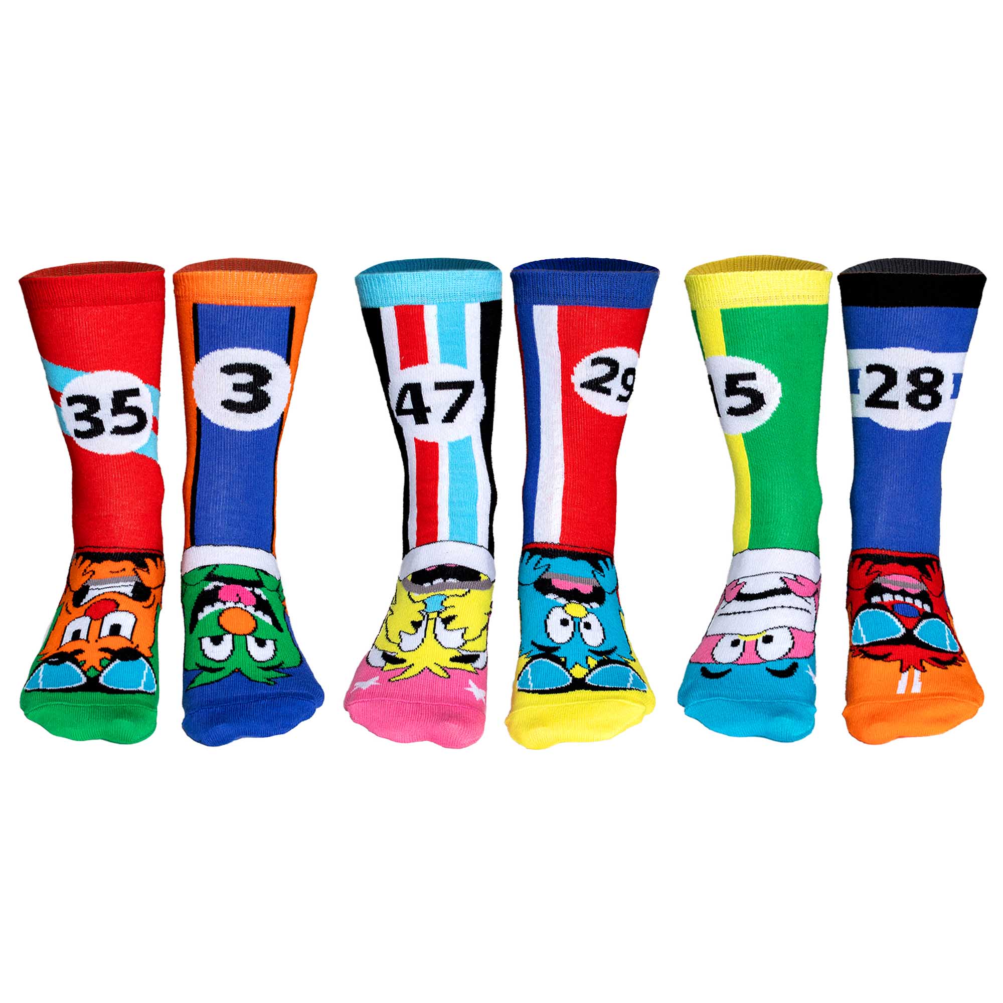 United Oddsocks Kinder Socken, 6 individuelle Socken - Geschenkbox, Motivsocken