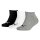 PUMA Kinder Sneaker Socken - Kidss Invisible, 3er Pack Grau/Weiß/Schwarz 23-26