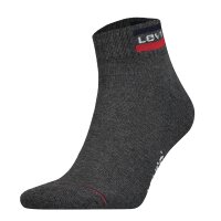 Levis Unisex 2-Pack Sports Socks - Mid Cut SPRTWR, Logo, Unicolor Black/Grey 43-46