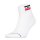 Levis Unisex 2er Pack Sportsocken - Mid Cut SPRTWR, Logo, einfarbig Weiß/Grau 39-42