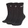 NIKE Unisex 3-Pack Sports Socks - Everyday, Cotton Cushioned Crew, unicoloured Black 46-50 (UK 11-14.5)