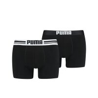 PUMA Herren Boxershorts - Placed Logo Boxer, Everyday, 2er Pack Schwarz S