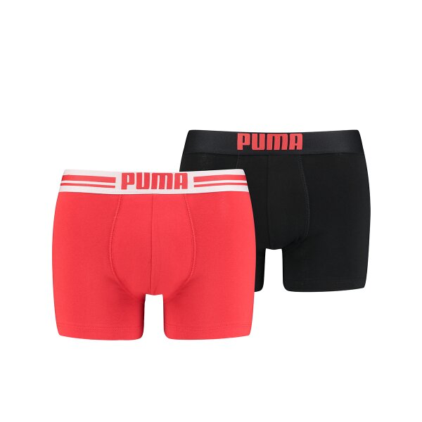 PUMA Men Boxershorts - Placed Logo Boxer, Everyday, 2er Pack Red M (Medium)