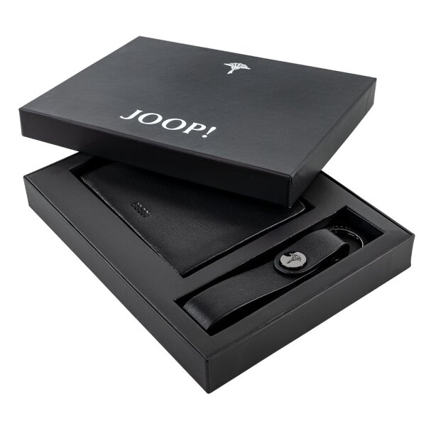 JOOP! Herren Geldbörse und Schlüsselanhänger - Regalo Nero, Geschenkbox, Leder
