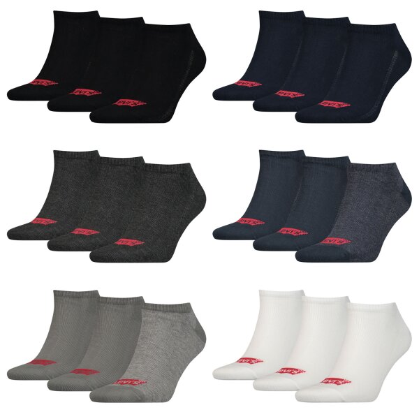 LEVIS Unisex Pack Sports Socks - Low Cut BATWING, Logo, Unicolor