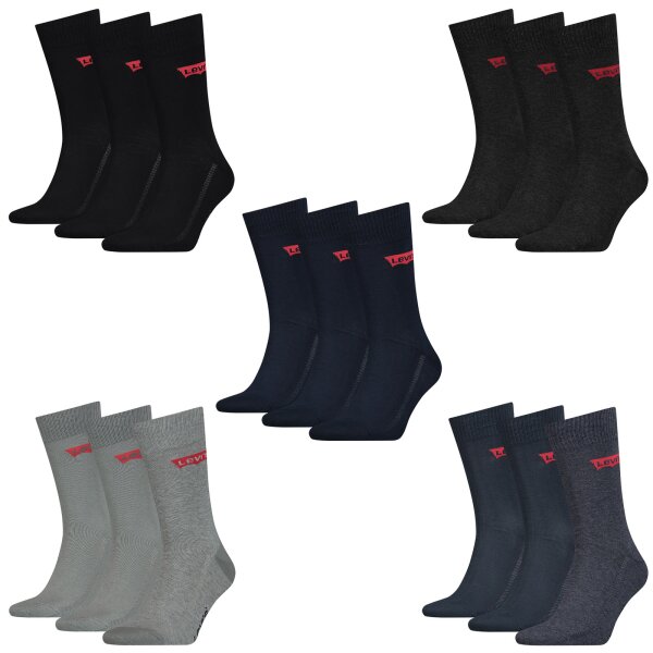 LEVIS Unisex Pack Sports Socks - Regular Cut BATWING, Logo, Unicolor
