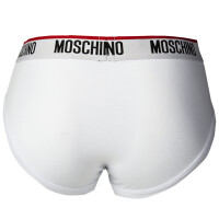 MOSCHINO Mens Briefs 2-Pack - Slips, Underpants, Cotton Stretch, uni White XS (X-Small)