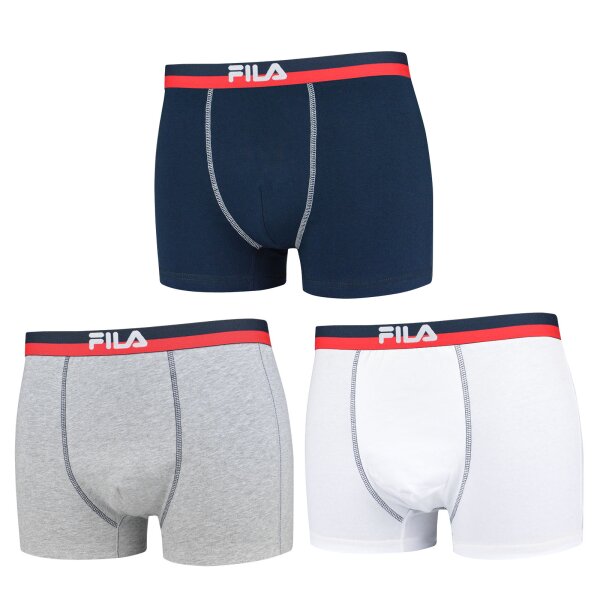 FILA Herren Boxer Shorts, Vorteilspack - Logobund, Urban, Cotton Stretch, einfarbig, S-2XL