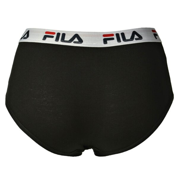 FILA Ladies Hipster Briefs - Pants, Logo waistband, Cotton Stretch, unicoloured, XS-XL Black XS (X-Small)