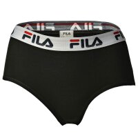 FILA Damen Hipster Slips, Vorteilspack - Pants, Logo-Bund, Cotton Stretch, einfarbig, XS-XL Schwarz XS 1 Slip (1x1S)