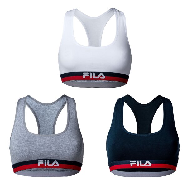 FILA Ladies Bustier - Bra, Sports Bra, Racerback, Cotton Stretch, plain, XS-XL