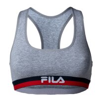 FILA Damen Bustier, Vorteilspack - Bra, Sport-BH, Racerback, Cotton Stretch, XS-XL Grau S 3 Bustiers (3x1B)