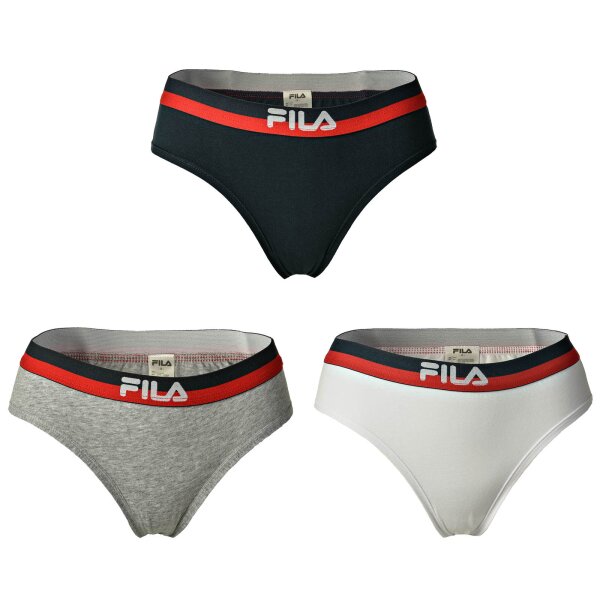 FILA Damen Slip, Vorteilspack - Regular Waist Panties, Logo-Bund, Cotton Stretch, uni, XS-XL
