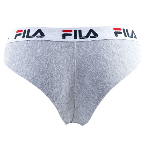 FILA Ladies Brazilian Briefs - Panty, Logo waistband, Cotton Stretch, plain, XS-XL Grey XS (X-Small)