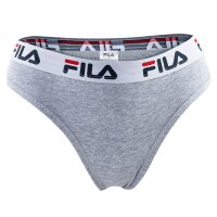 FILA Damen Brazilian Slips, Vorteilspack - Panty, Logo-Bund, Cotton Stretch, einfarbig, XS-XL Grau XS 4 Slips (4x1S)
