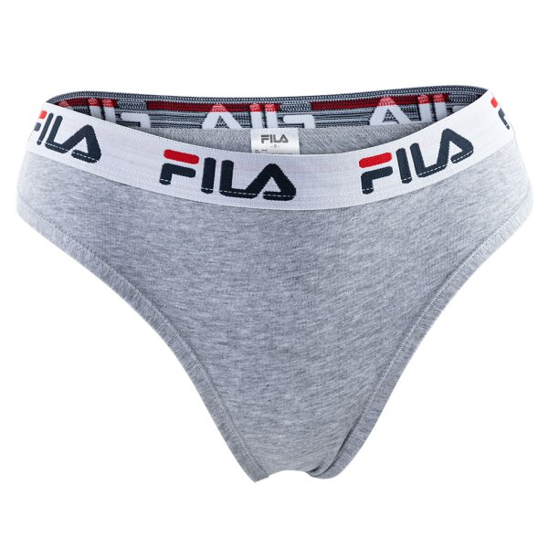 FILA Ladies Brazilian Briefs - Panty, Logo waistband, Cotton Stretch, plain, XS-XL Grey XS (X-Small)
