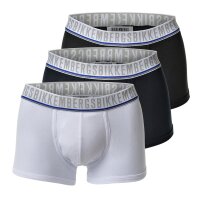 BIKKEMBERGS Herren Shorts, Vorteilspack - TRUNK, Stretch Cotton, Logo Weiß/Schwarz/Blau S 3er Pack (1x3P)