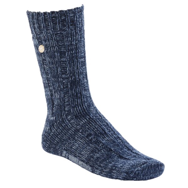 BIRKENSTOCK ladies socks - stocking, cotton twist, cotton mouliné yarn Blue 36-38 (UK 3,5-5,0)