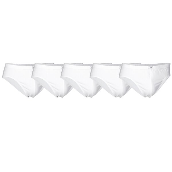 JBS Mens briefs, 5-pack - Mini briefs, single jersey, organic cotton, plain colour White 3XL (XXX-Large)