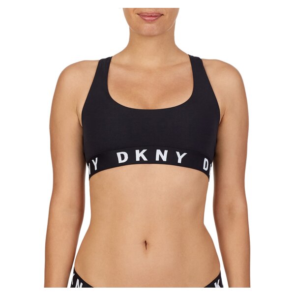DKNY Damen Bustier  - Bra, BH, Racer Back, Logo, einfarbig Schwarz XL
