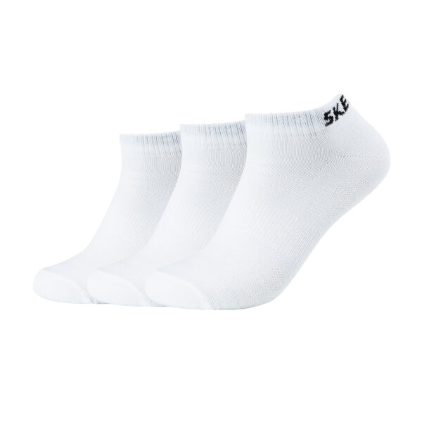 SKECHERS Unisex Sneaker Socks, 3-pack - basic short socks, mesh ventilation White 35-38 (UK 2.5-5)