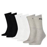 PUMA Unisex Sportsocken, 6 Paar - Crew Socks, Tennissocken, einfarbig