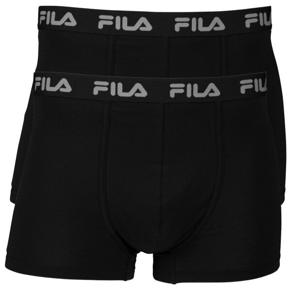 FILA Herren Boxer Shorts, Vorteilspack - Logobund, Urban, Cotton Stretch, einfarbig Schwarz M 2er Pack (1x2P)