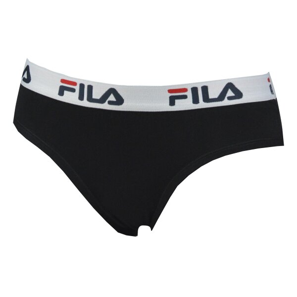 FILA Ladies String - Regular Waist, wide Logo Waistband, Cotton, unicoloured black XL (X-Large)
