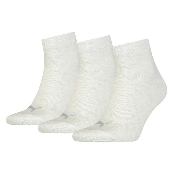 PUMA Unisex Socken, 3er Pack - Quarter, Sneaker Elfenbein 43-46