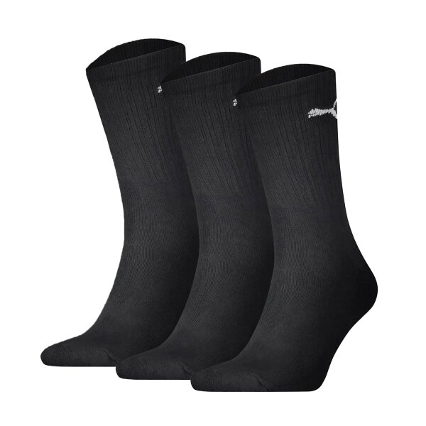 PUMA unisex sports socks, 3-pack - Sport Crew Lightweigth, tennis socks, plain Black 43-46 (9-11 UK)