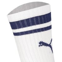PUMA Unisex Sport-Socken, 2er Pack - Crew Heritage, Tennis, Frottee-Sohle, Streifen Weiß/Blau 43-46