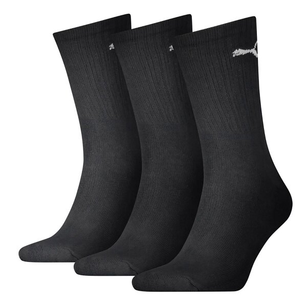 PUMA Unisex Sport-Socken, Vorteilspack - Sport Crew Lightweigth, Tennissocken, uni Schwarz 35-38 3er Pack (1x3P)