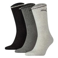 PUMA unisex sports socks, 3-pack - Sport Crew Stripe, tennis socks, stripes Grey 43-46 (9-11 UK) 15er Pack (5x3P)