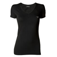 EMPORIO ARMANI Damen T-Shirt - V-Neck, Loungewear, Kurzarm, Stretch Cotton Schwarz XL