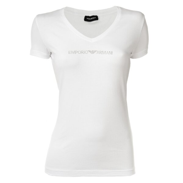 EMPORIO ARMANI Damen T-Shirt - V-Neck, Loungewear, Kurzarm, Stretch Cotton