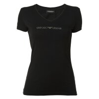 EMPORIO ARMANI Ladies T-Shirt - V-Neck, Loungewear, Short Sleeve, Stretch Cotton Black XL (X-Large)