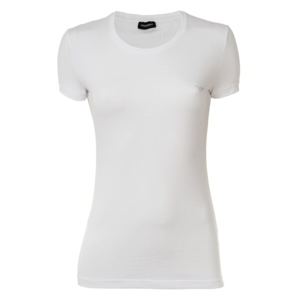 EMPORIO ARMANI Ladies T-Shirt - Round Neck, Loungewear, Short Sleeve, Stretch Cotton White M (Medium)