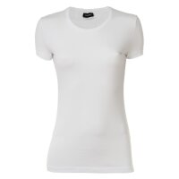 EMPORIO ARMANI Damen T-Shirt - Rundhals, Loungewear, Kurzarm, Stretch Cotton Weiss M