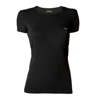 EMPORIO ARMANI Damen T-Shirt - Rundhals, Loungewear, Kurzarm, Stretch Cotton Schwarz XS