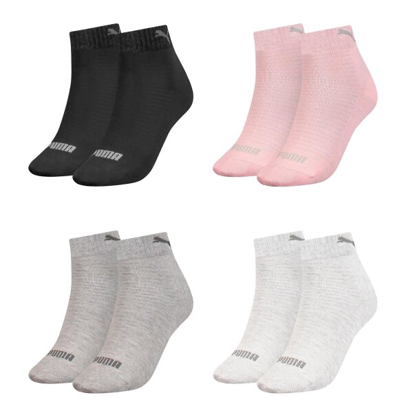 PUMA womens quarter socks, 2-pack - Sneaker, Sport, Mesh, Logo, plain
