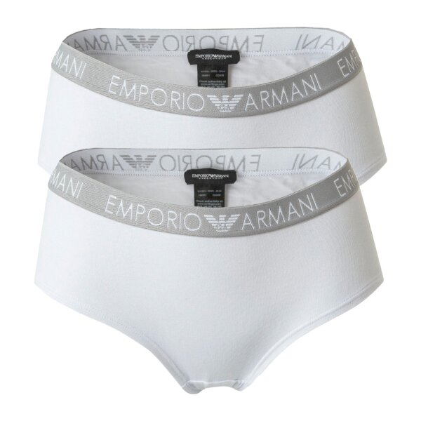 Emporio Armani Damen Cheeky Pants - Cotton Stretch, Slip, 2-Pack Weiß L
