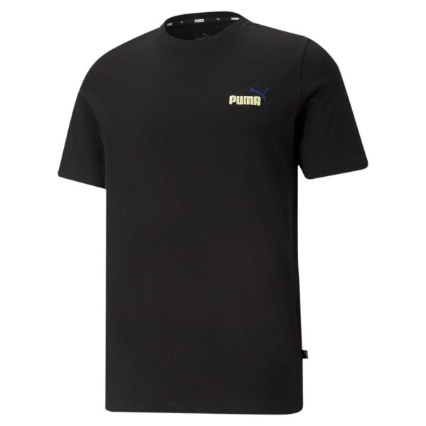 PUMA Herren T-Shirt - ESS Essentials Embroidery Logo Tee, Rundhals, Kurzarm, uni Schwarz S