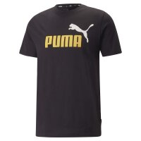 PUMA Mens T-Shirt - ESS+ Essentials 2 Col Logo Tee, round neck, short sleeve, uni
