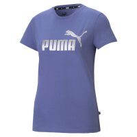 PUMA Damen T-Shirt - Essentials Metallic Logo Tee, Rundhals, Kurzarm, uni